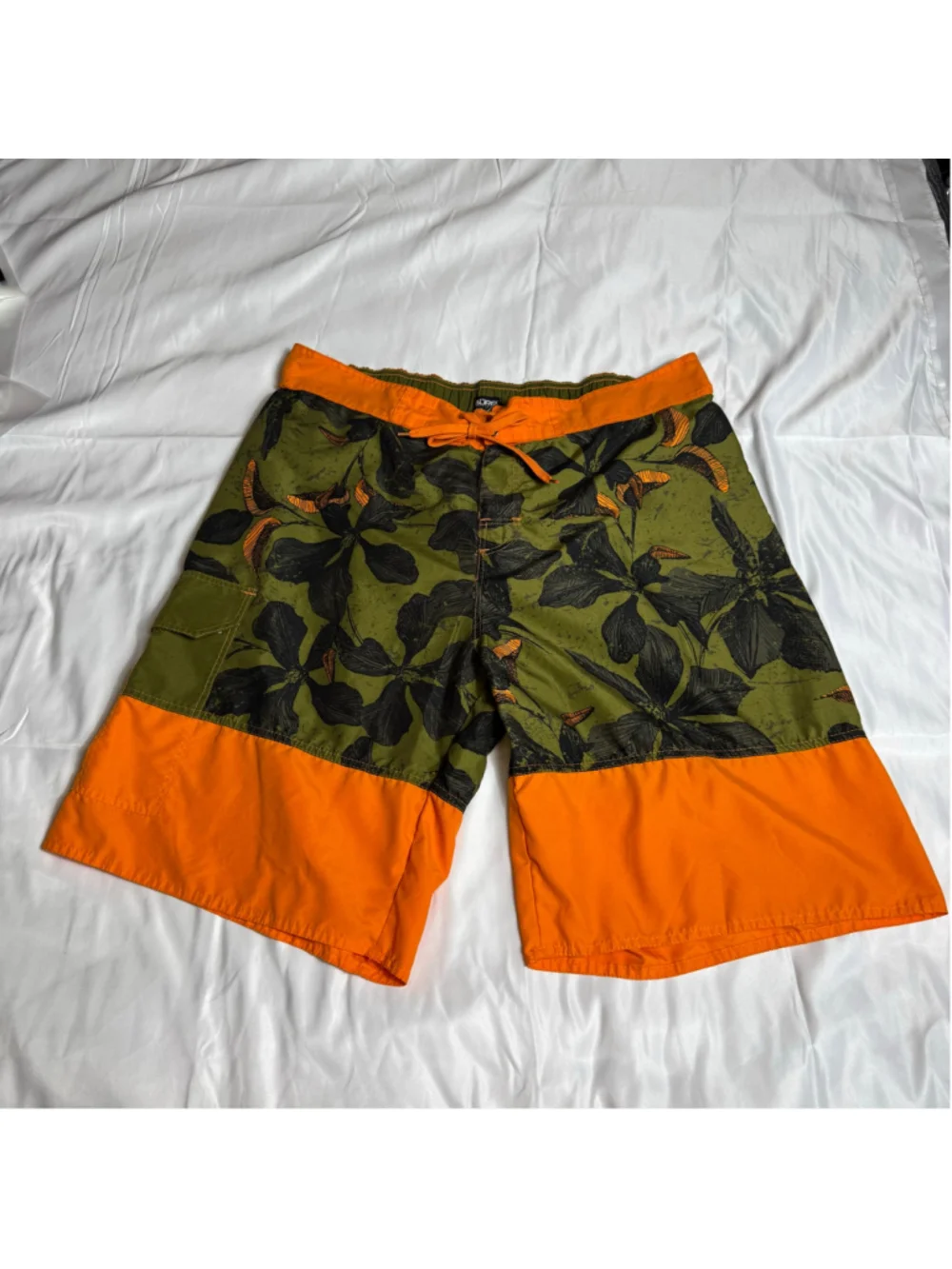 Men's Burr Artik Sounds Board Shorts XXL Green Orange Floral